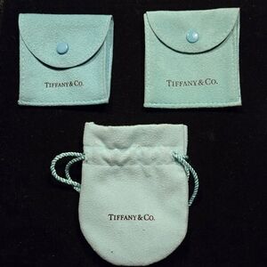 Tiffany & Co. Light Blue Suede Jewelry Pouches Set of 3